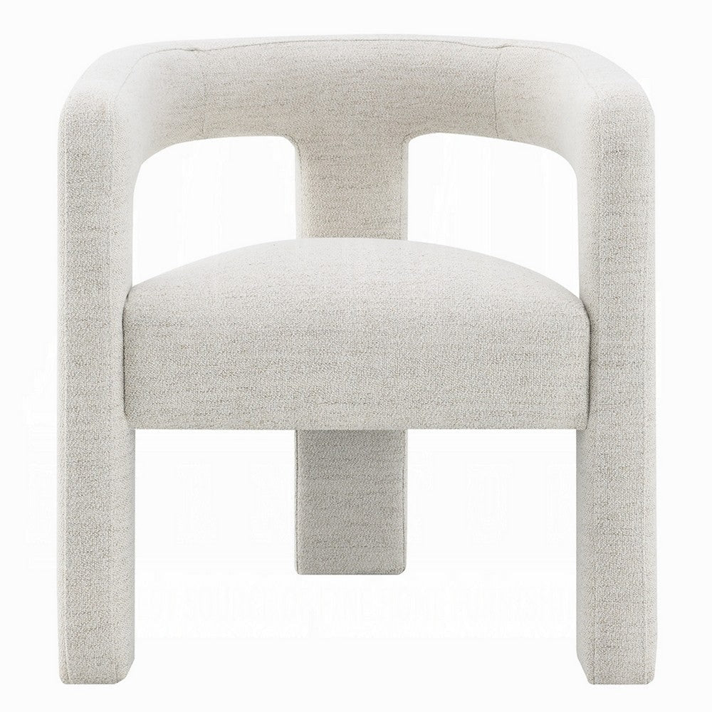 Side Dining Chair Set of 2 | Textured Off White Boucle | Curved Back BM333896