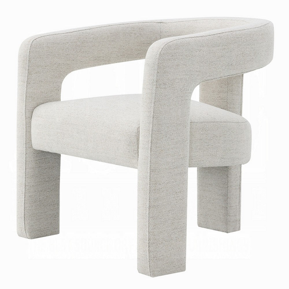 Side Dining Chair Set of 2 | Textured Off White Boucle | Curved Back BM333896