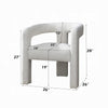 Side Dining Chair Set of 2 | Textured Off White Boucle | Curved Back BM333896