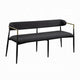 Vonn Long Bench | 62" | Black Chenille | Padded Backrest | Metal Legs