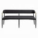 Vonn Long Bench | 62’’ | Black Chenille | Padded Backrest | Metal Legs BM333898