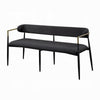 Vonn Long Bench | 62’’ | Black Chenille | Padded Backrest | Metal Legs BM333898