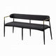 Vonn Long Bench | 62’’ | Black Chenille | Padded Backrest | Metal Legs BM333898