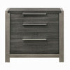Joho Nightstand | 30’’ | 5 Storage Drawers w Metal Handles | Gray Wood BM333900