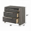 Joho Nightstand | 30’’ | 5 Storage Drawers w Metal Handles | Gray Wood BM333900