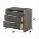 Joho Nightstand | 30’’ | 5 Storage Drawers w Metal Handles | Gray Wood BM333900