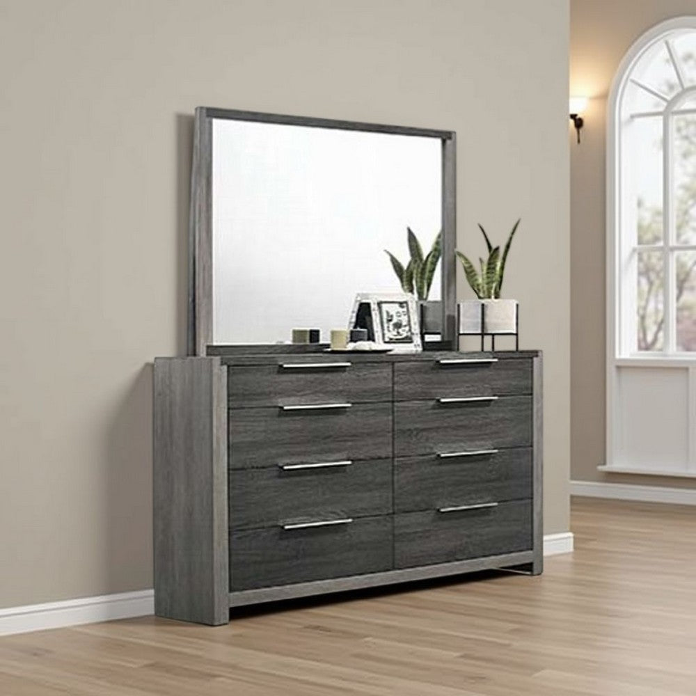 Joho Dresser Mirror | 38x50 | Dual Tone Gray Wood | Natural Grains