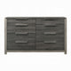 Joho Wide Dresser | 8 Storage Drawers with Metal Handles | Gray Wood BM333902
