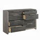 Joho Wide Dresser | 8 Storage Drawers with Metal Handles | Gray Wood BM333902