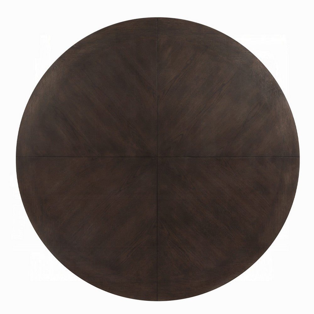 Round Coffee Table | 60’’ | Espresso Brown Wood | Tri Fluted Legs BM333904