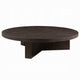 Round Coffee Table | 60" | Espresso Brown Wood | Tri Fluted Legs