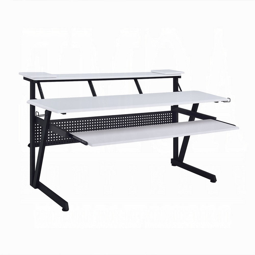 Vion 71" Music Producer Desk for Computer | White | Keyboard Tray