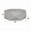 Hano Coffee Table | White Rubberwood | 50’’ | Geometric Plinth Base BM333907