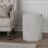 Hano Side End Table | White Rubberwood | 22" | Geometric Design Body