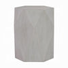 Hano Side End Table | White Rubberwood | 22" | Geometric Design Body