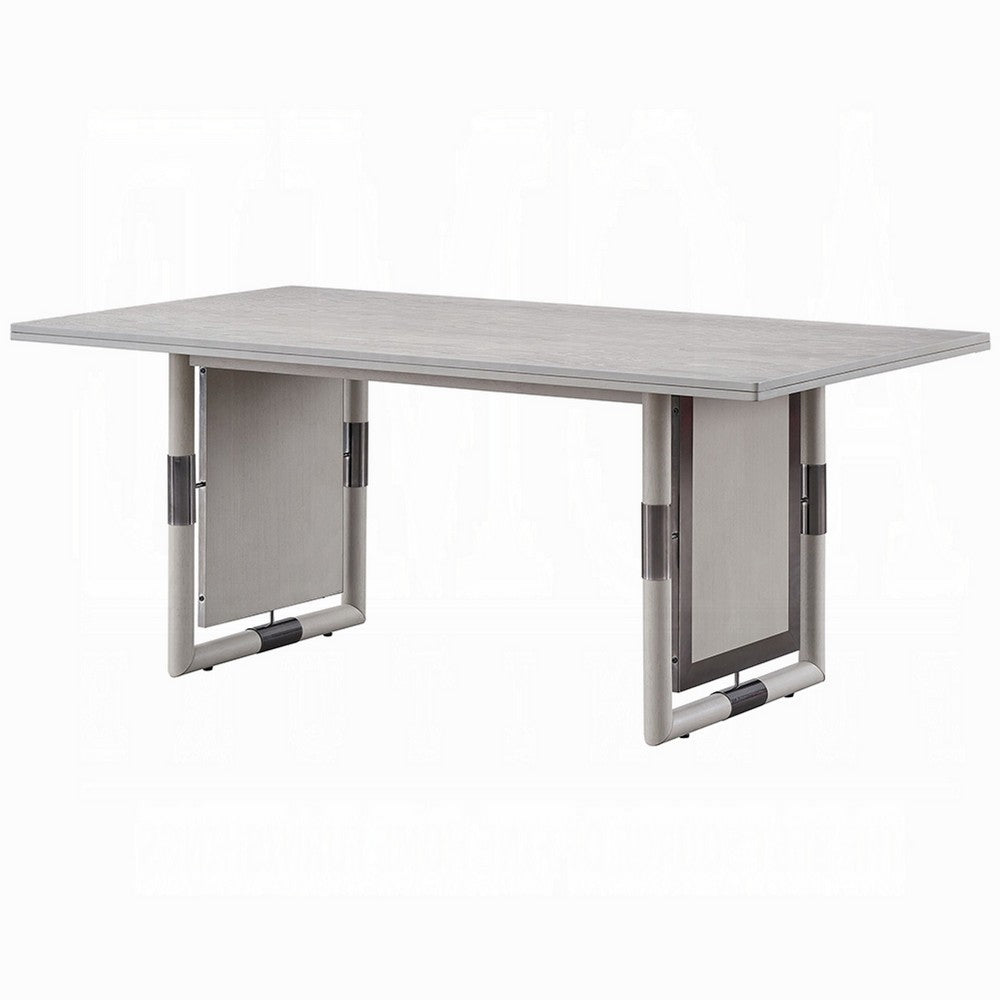 Mori Dining Table | 72" Rectangular Top w Panel Legs | Natural Gray
