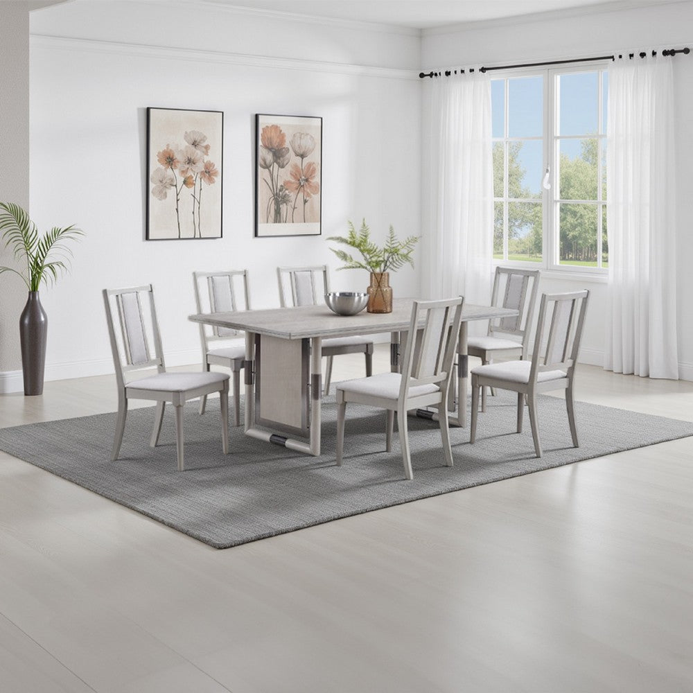 Mori Dining Table | 72" Rectangular Top w Panel Legs | Natural Gray
