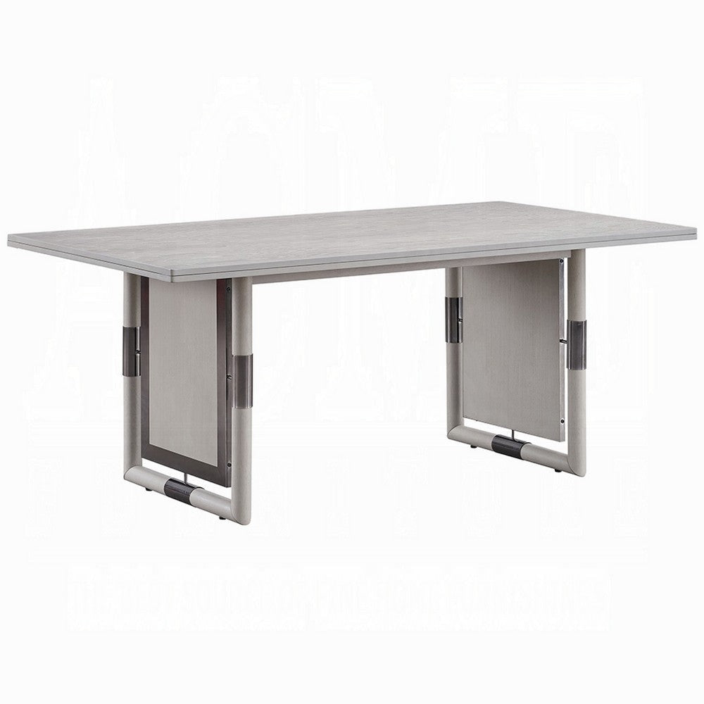 Mori Dining Table | 72" Rectangular Top w Panel Legs | Natural Gray
