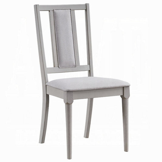 Mori Dining Side Chair Set of 2 | Cutout Back | Natural Gray Linen