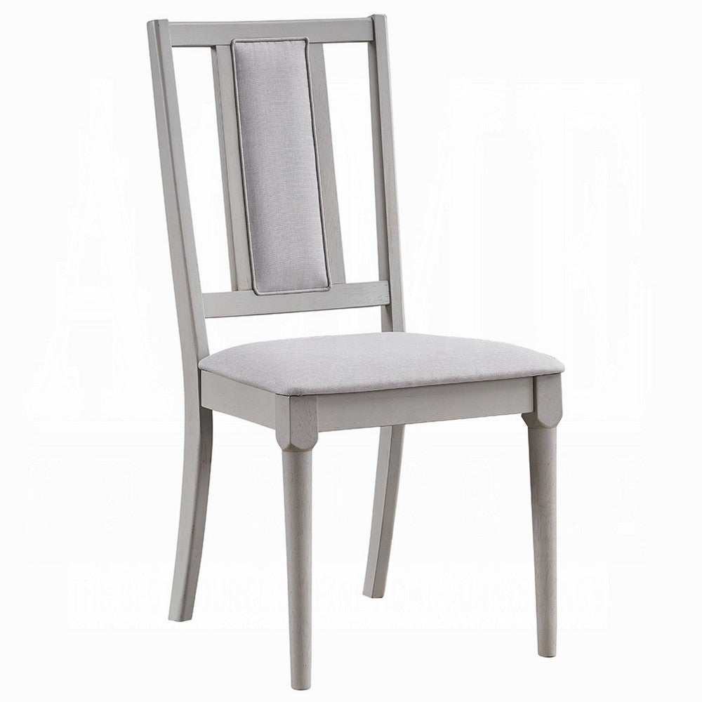 Mori Dining Side Chair Set of 2 | Cutout Back | Natural Gray Linen