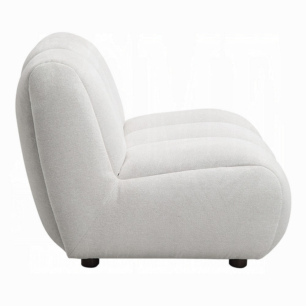 Nela Lounge Sofa Chair | Modern Bubble Silhouette | White Linen 42’’ BM333911