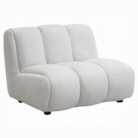 Nela Lounge Sofa Chair | Modern Bubble Silhouette | White Linen 42"