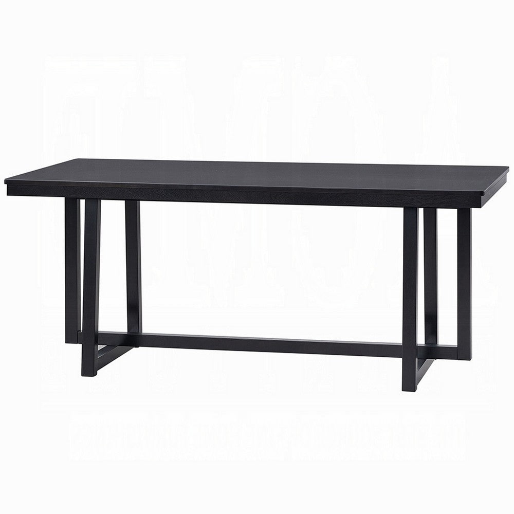 Jory Dining Table | 71" Rectangular Top | Trestle Legs | Modern Black