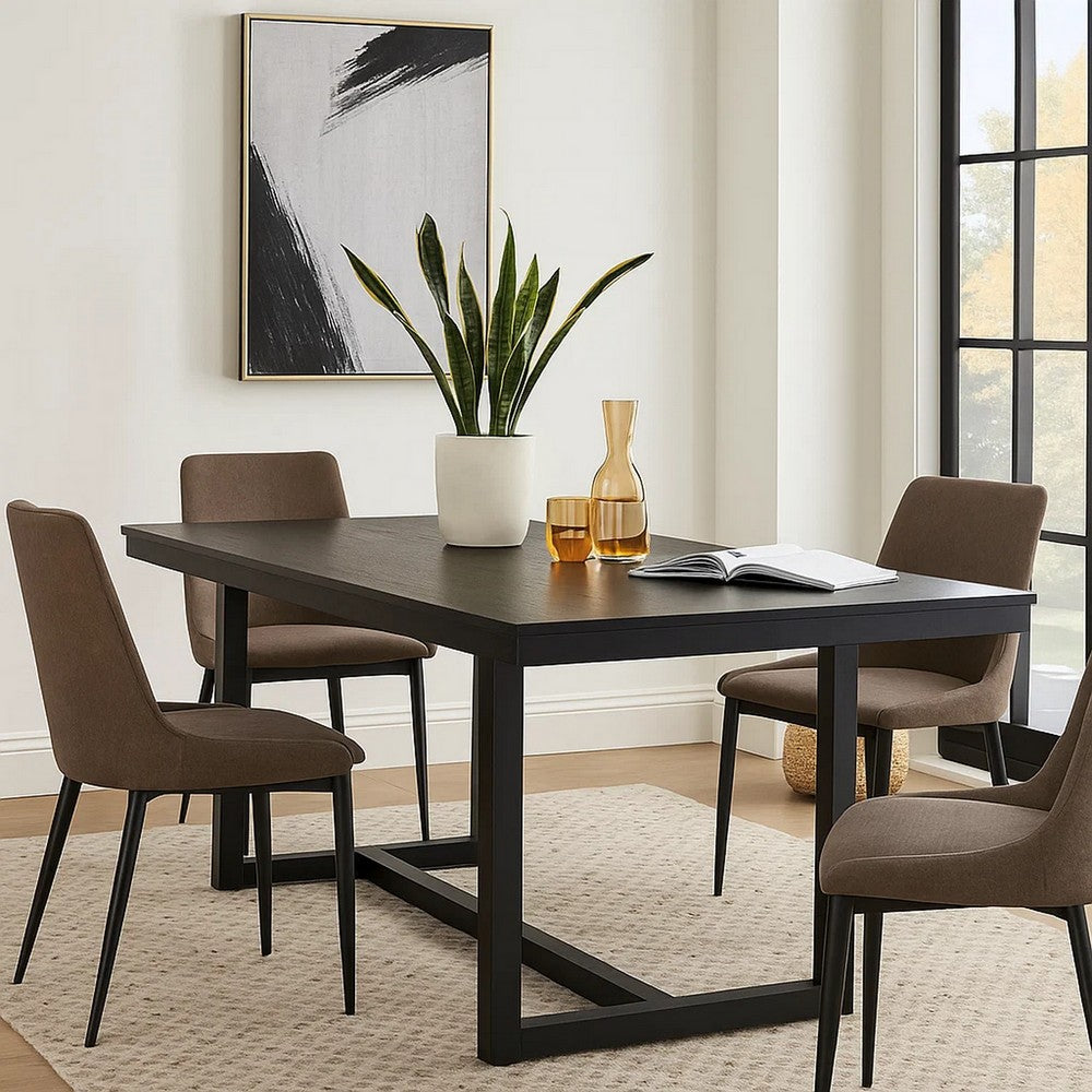 Jory Dining Table | 71" Rectangular Top | Trestle Legs | Modern Black
