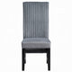 Jory Dining Chair Set of 2 | Padded Seat n Back | Gray Corduroy Black BM333913
