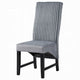 Jory Dining Chair Set of 2 | Padded Seat n Back | Gray Corduroy Black BM333913