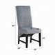 Jory Dining Chair Set of 2 | Padded Seat n Back | Gray Corduroy Black BM333913