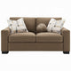 Lenu Modern Loveseat w 3 Accent Pillows | Brown Suede Fabric | 69’’ BM333915