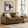 Lenu Modern Loveseat w 3 Accent Pillows | Brown Suede Fabric | 69"