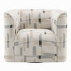 Lenu Swivel Accent Sofa Chair | Beige Pattern Fabric Boxy Padded Seat BM333916