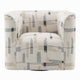 Lenu Swivel Accent Sofa Chair | Beige Pattern Fabric Boxy Padded Seat BM333916