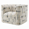 Lenu Swivel Accent Sofa Chair | Beige Pattern Fabric Boxy Padded Seat BM333916