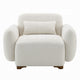 Loem Sofa Chair w Accent Pillow | Box Style Seat | Beige Boucle Fabric BM333917