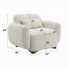 Loem Sofa Chair w Accent Pillow | Box Style Seat | Beige Boucle Fabric BM333917