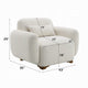 Loem Sofa Chair w Accent Pillow | Box Style Seat | Beige Boucle Fabric BM333917