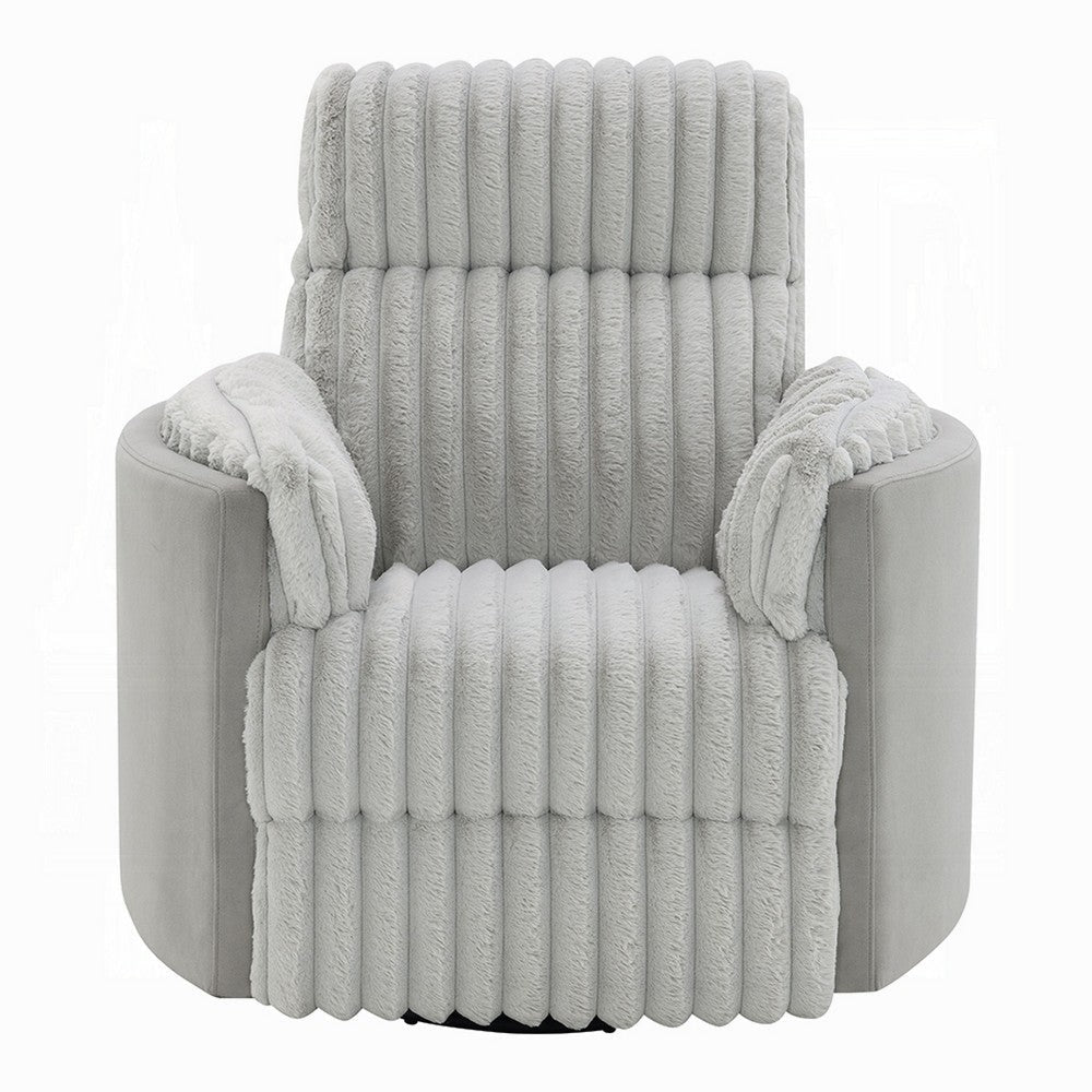 Watsy Manual Glider Recliner Swivel Chair | Modern Gray Corduroy BM333918