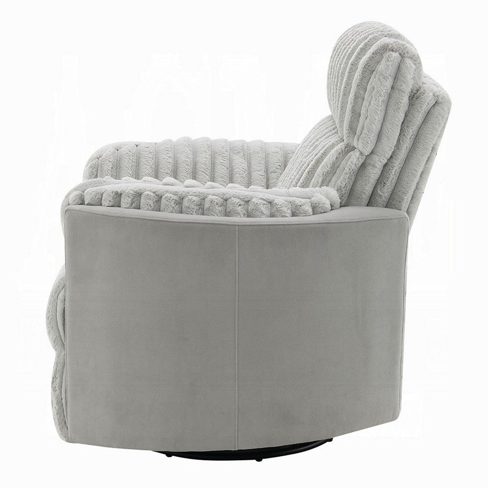 Watsy Manual Glider Recliner Swivel Chair | Modern Gray Corduroy BM333918