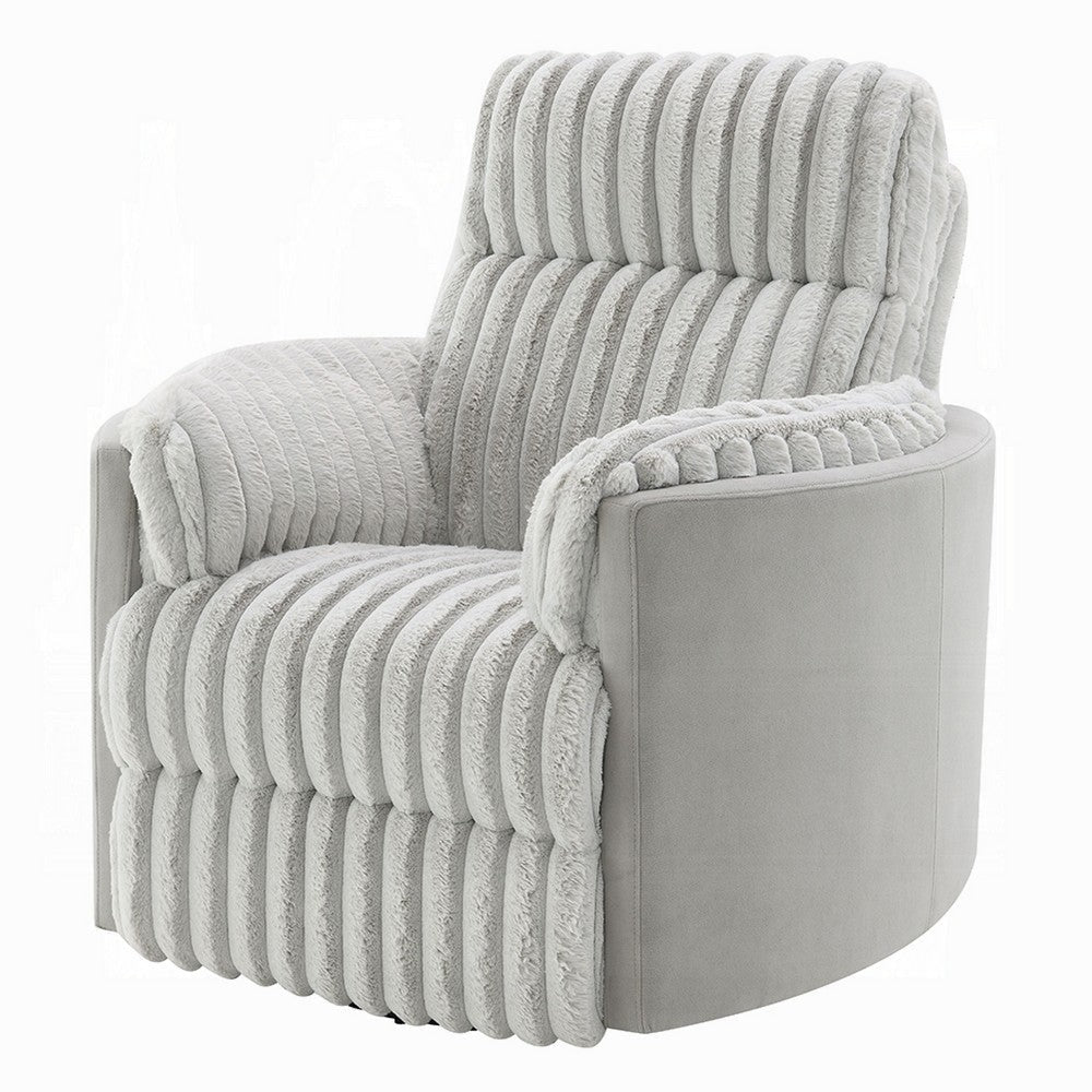 Watsy Manual Glider Recliner Swivel Chair | Modern Gray Corduroy