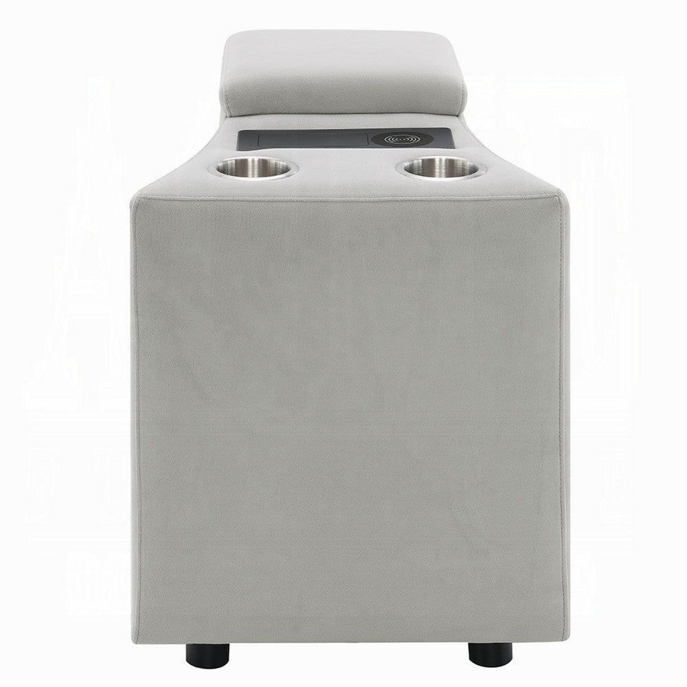 Watsy Console Table for Recliner w USB Cupholders Wireless Charging BM333919