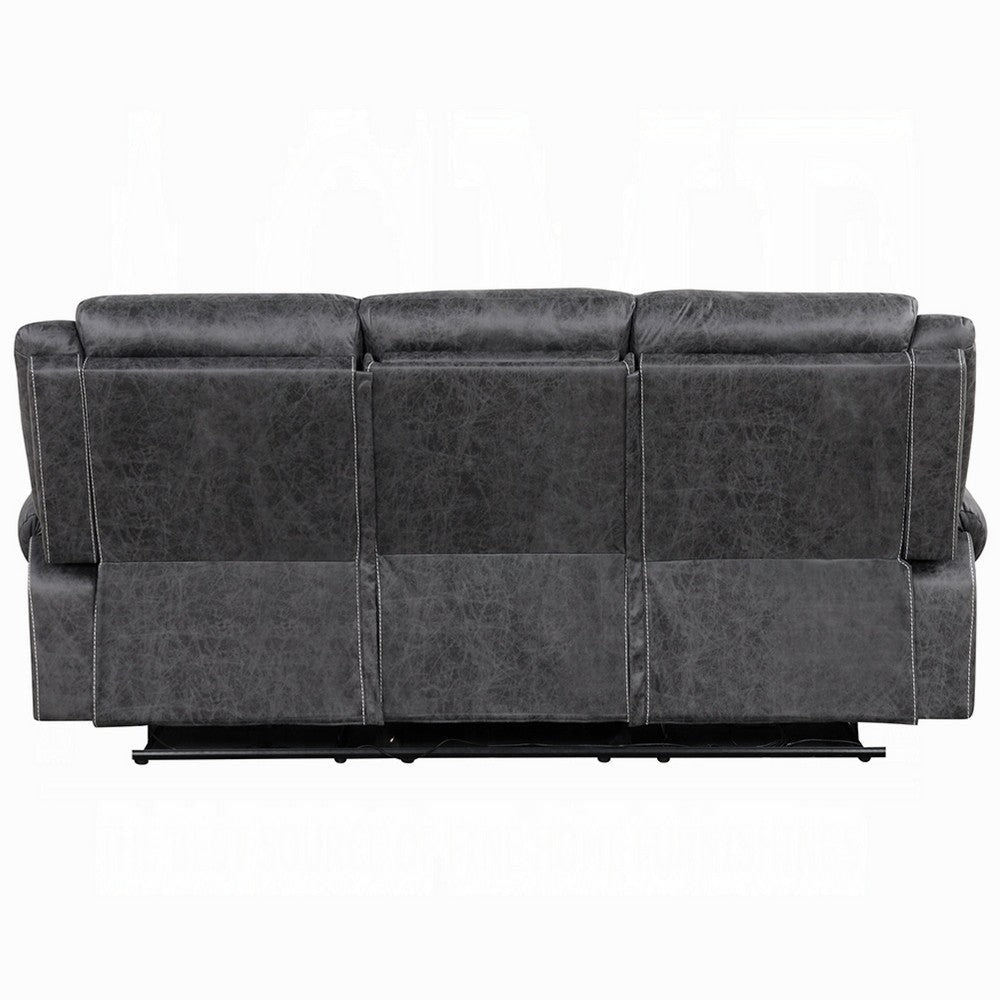 Hesy Power Motion Recliner Sofa w Drop Down Table | Dark Gray 85’’ BM333920