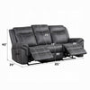 Hesy Power Motion Recliner Sofa w Drop Down Table | Dark Gray 85’’ BM333920