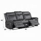 Hesy Power Motion Recliner Sofa w Drop Down Table | Dark Gray 85’’ BM333920