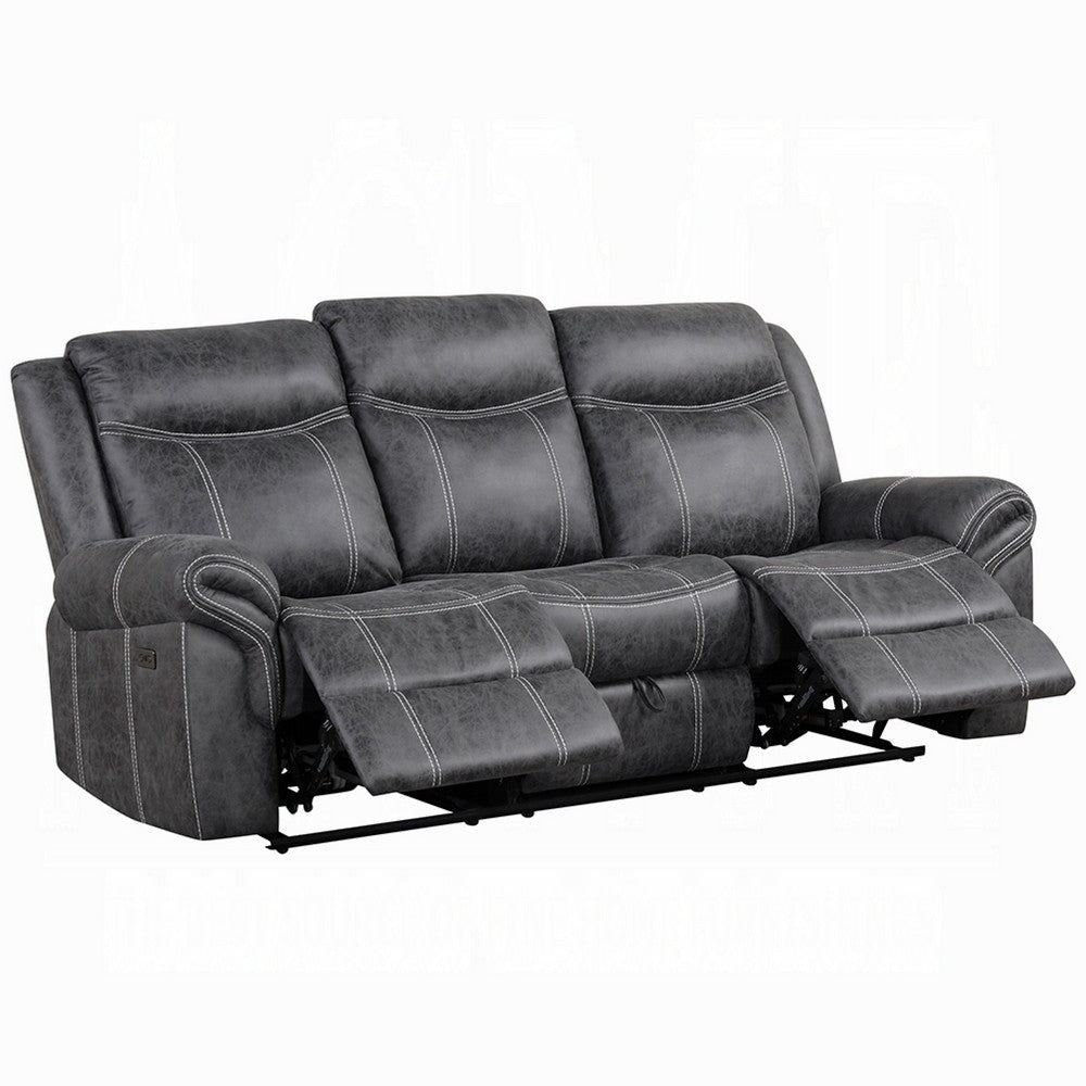 Hesy Power Motion Recliner Sofa w Drop Down Table | Dark Gray 85’’ BM333920