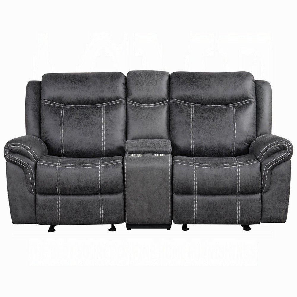 Hesy Power Motion Recliner Loveseat w Console | Dark Gray 75’’ BM333921