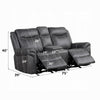 Hesy Power Motion Recliner Loveseat w Console | Dark Gray 75’’ BM333921