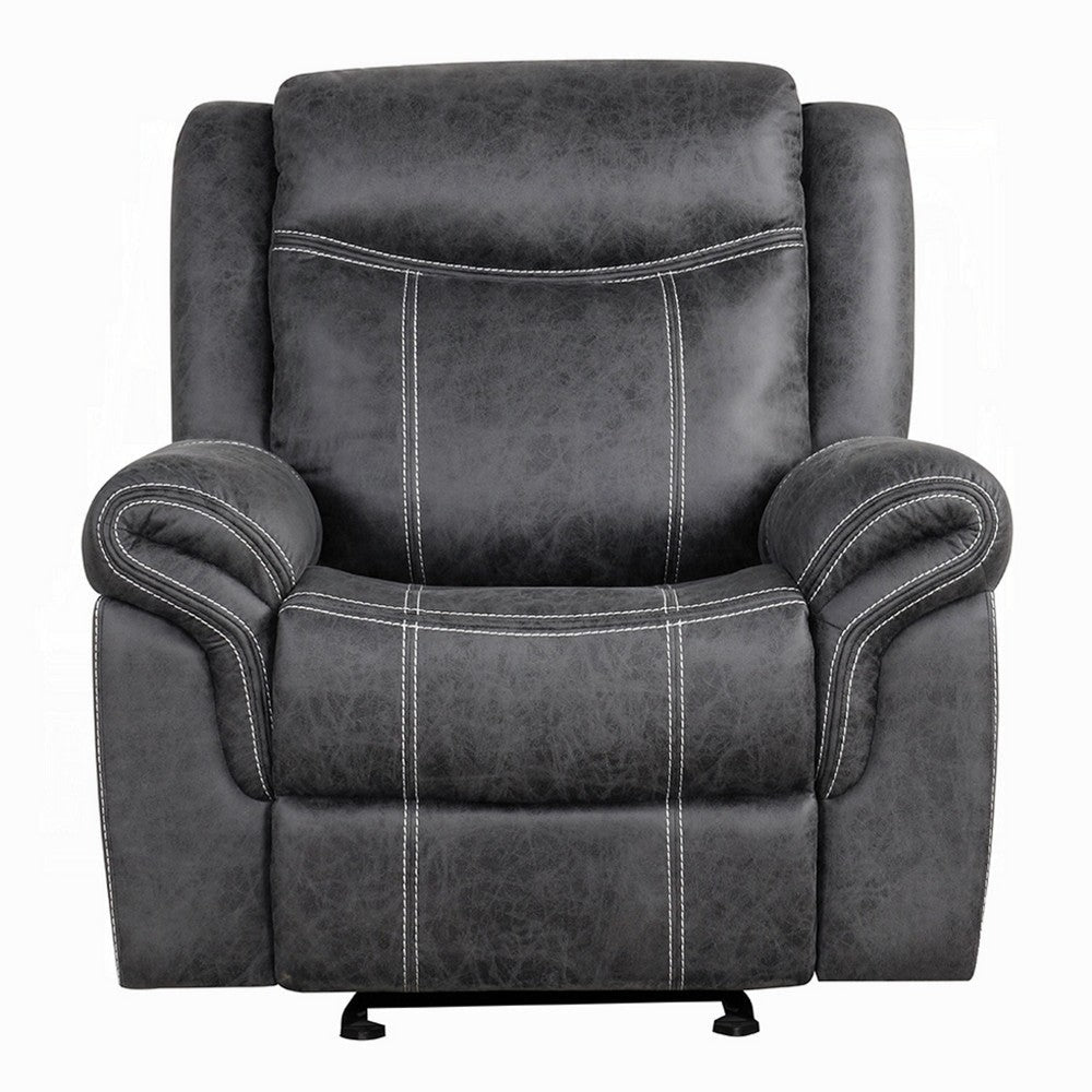 Hesy Power Motion Recliner Chair | USB Ports | Dark Gray Microfiber BM333922
